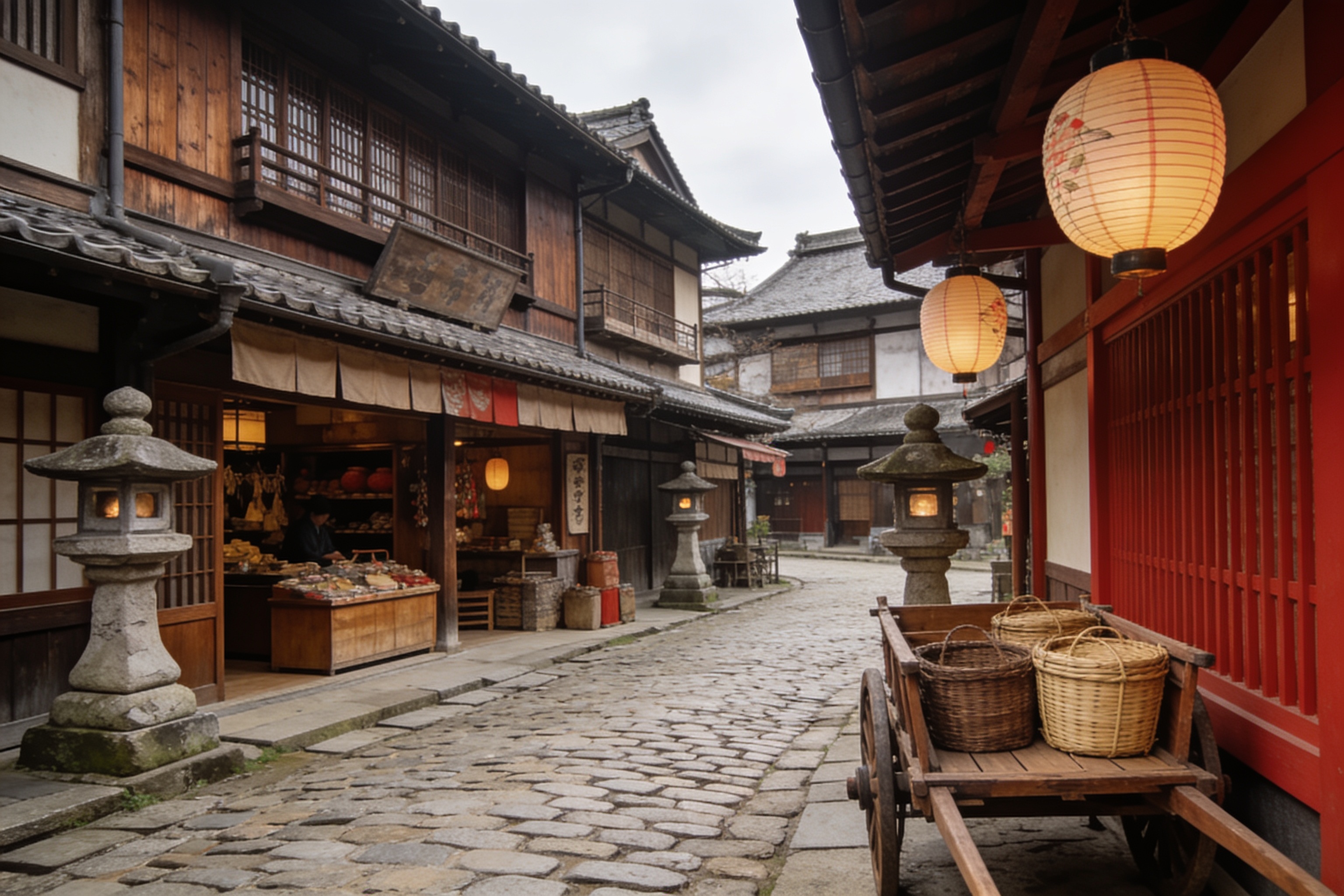 历史建筑或传统街道呈现时代剧历史感