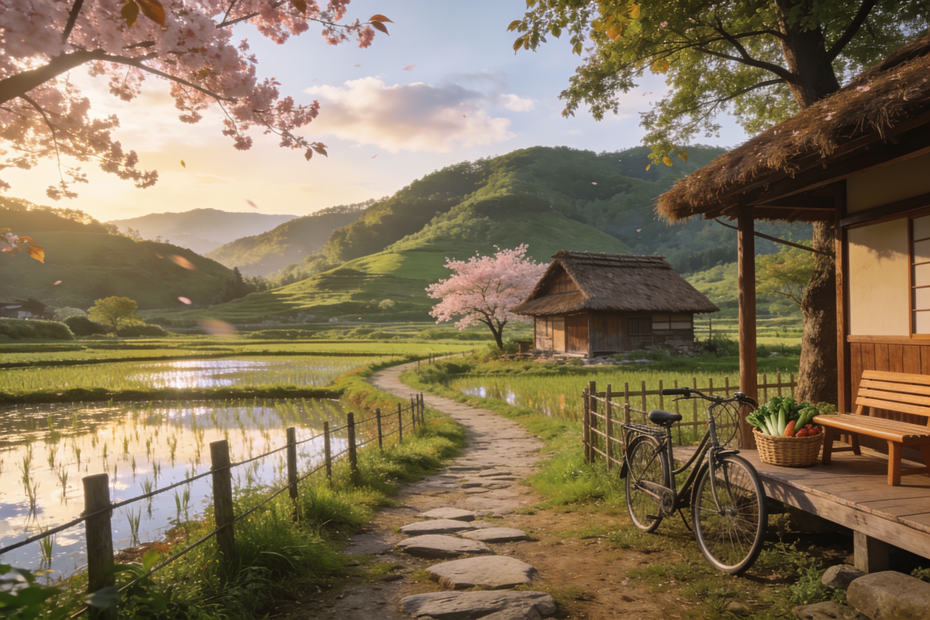 日本乡村田园风光自然景色，展现治愈系剧集氛围